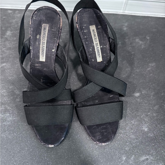 Manolo Blahnik Black Strappy Heels - Picture 2 of 6